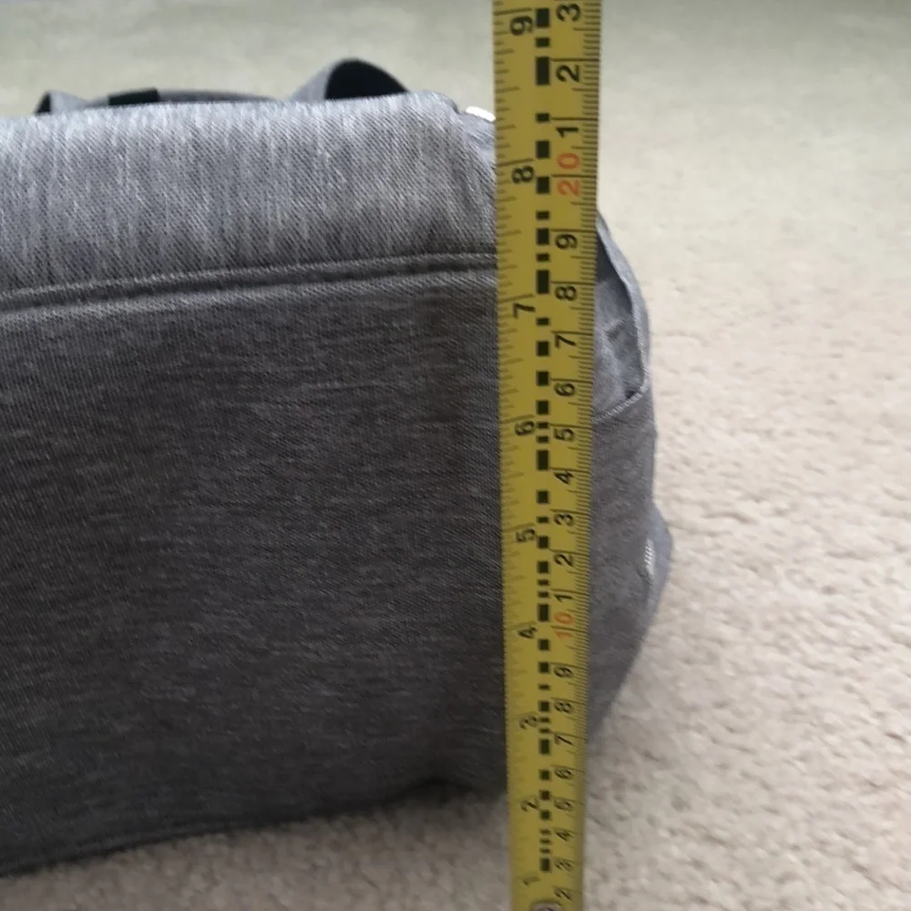 Baby changing gray backpack with multiple pockets